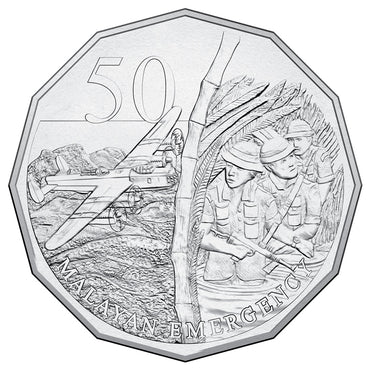 2016 50c Australian's at War - Malayan Emergency reverse | 2016 50c Australian's at War - Malayan Emergency
