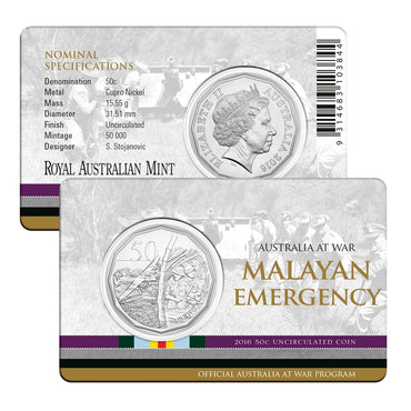 50c 2016 Australian's at War - Malayan Emergency