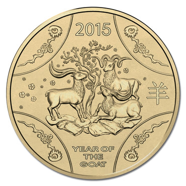 $1 2015 Year of the Goat Al/Bronze UNC