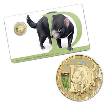 $1 2015 Coloured 'D' Alphabet Al-Bronze Coin