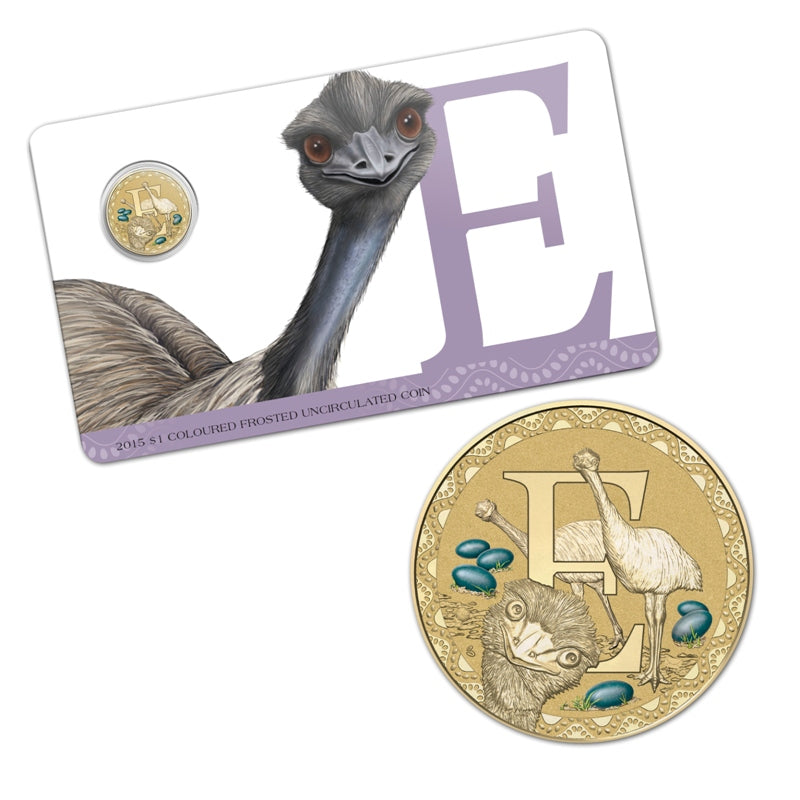 $1 2015 Coloured 'E' Alphabet Al-Bronze Coin