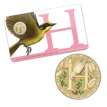 $1 2015 Coloured 'H' Alphabet Al-Bronze Coin