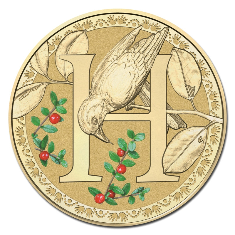 $1 2015 Coloured 'H' Alphabet Al-Bronze Coin