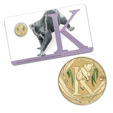 $1 2015 Coloured 'K' Alphabet Al-Bronze Coin