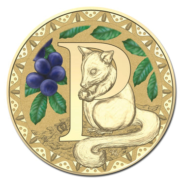 $1 2015 Coloured 'P' Alphabet Al-Bronze Coin