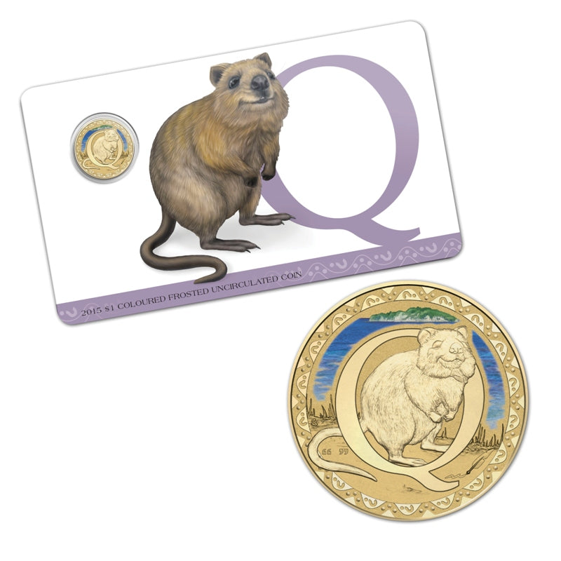 $1 2015 Coloured 'Q' Alphabet Al-Bronze Coin