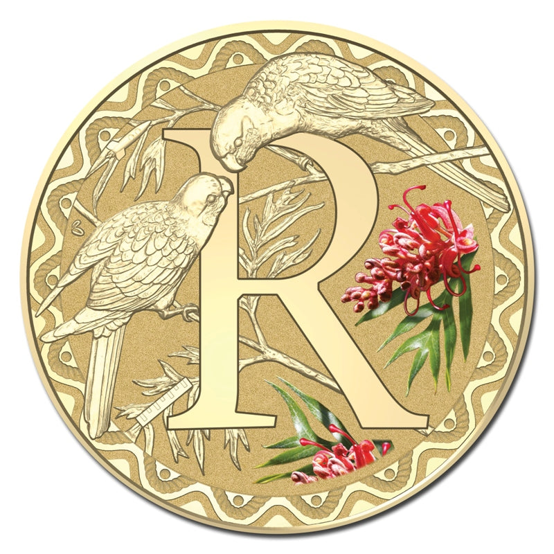 $1 2015 Coloured 'R' Alphabet Al-Bronze Coin