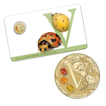$1 2015 Coloured 'V' Alphabet Al-Bronze Coin