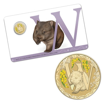 $1 2015 Coloured 'W' Alphabet Al-Bronze Coin