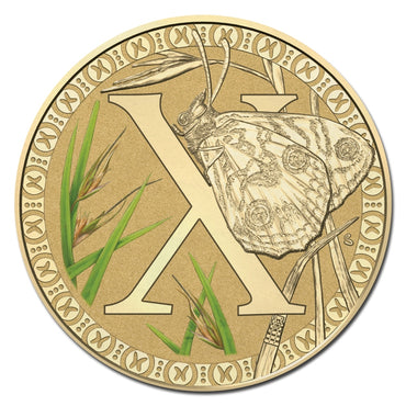$1 2015 Coloured 'X' Alphabet Al-Bronze Coin