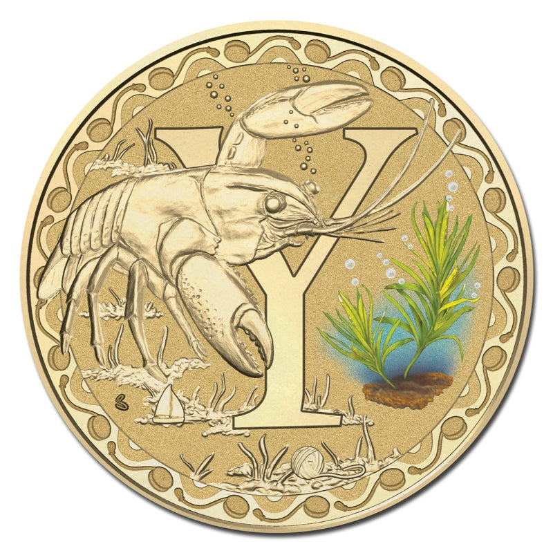 $1 2015 Coloured 'Y' Alphabet Al-Bronze Coin