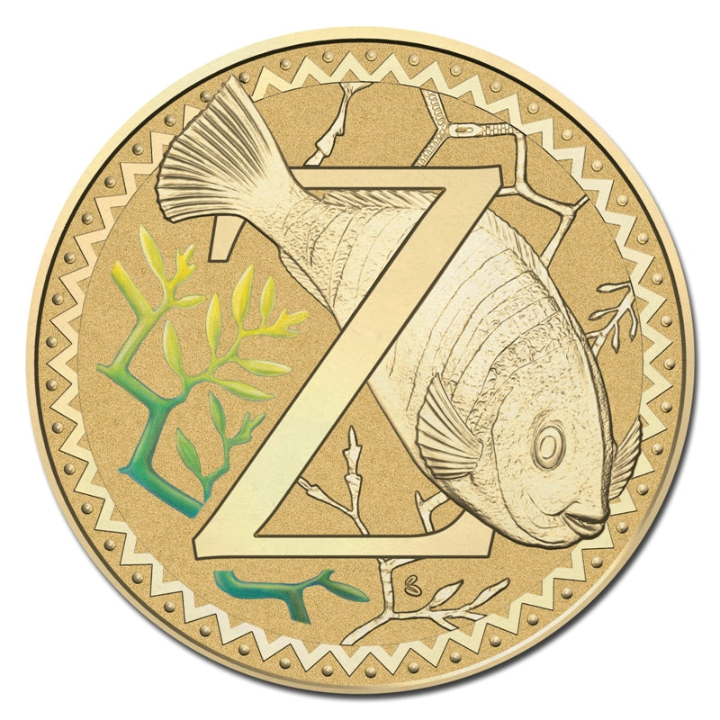 $1 2015 Coloured 'Z' Alphabet Al-Bronze Coin