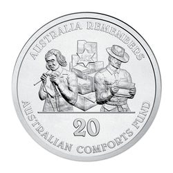 20c 2014 Australia Remembers - Comforts Fund Carded UNC
