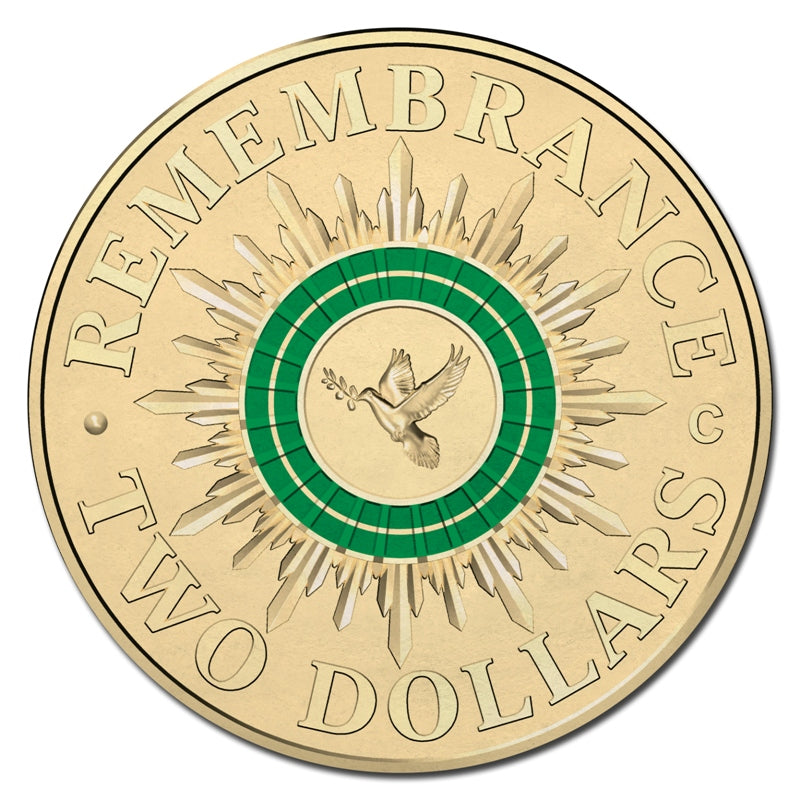 $2 2014 Remembrance Day Green Coloured 'C' Mintmark