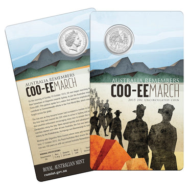 20c 2015 Coo-ee March Carded UNC