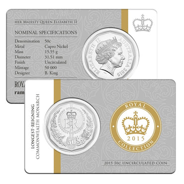 50c 2015 Longest Reigning Monarch UNC