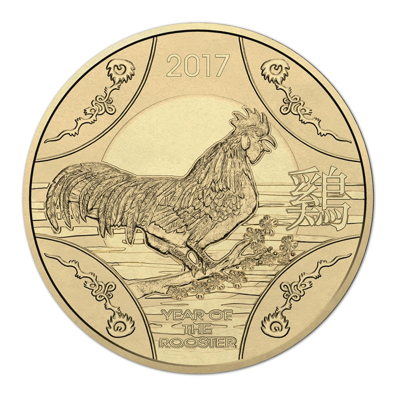 $1 2017 Year of the Rooster Al/Bronze UNC