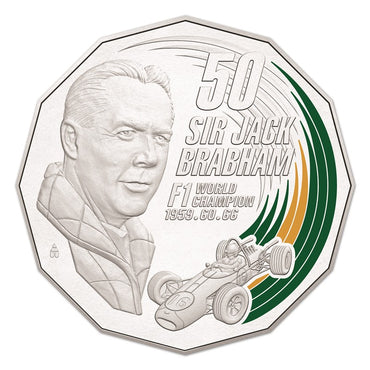 50c 2017 Sir Jack Brabham Coloured UNC
