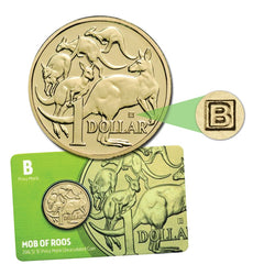 $1 2016 Mob of Roos ANDA Show Special 'B' Counterstamp UNC | $1 2016 Mob of Roos ANDA Show Special 'B' Counterstamp UNC obverse