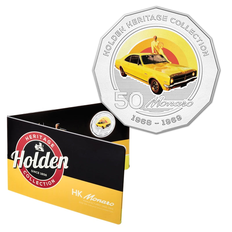50c 2016 Holden Heritage Collection - HK Monaro | 50c 2016 Holden Heritage Collection - HK Monaro reverse | 50c 2016 Holden Heritage Collection - HK Monaro card