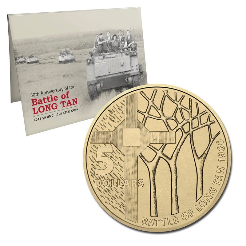 $5 2016 50th Anniversary of the Battle of Long Tan | $5 2016 50th Anniversary of the Battle of Long Tan reverse | $5 2016 50th Anniversary of the Battle of Long Tan