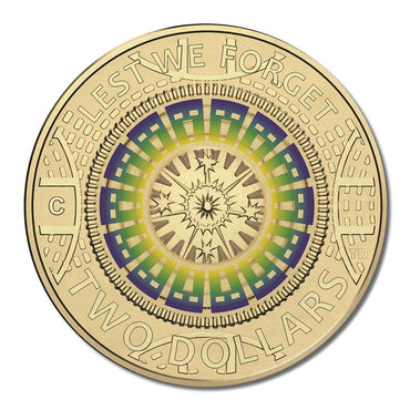 $2 2017 Lest We Forget Coloured 'C' Mintmark