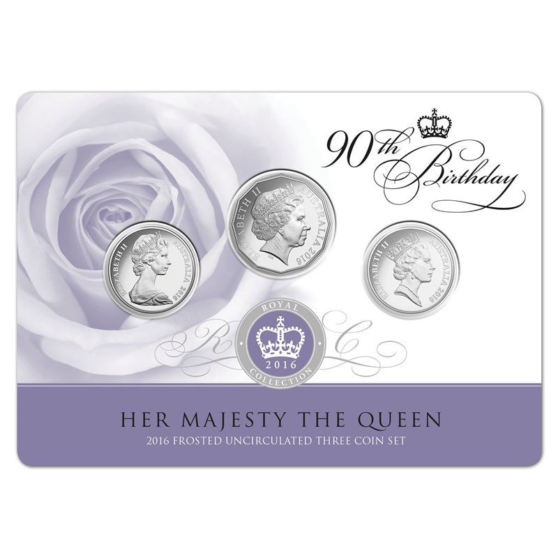 2016 Queen Elizabeth II 90th Birthday 3 Coin Set | 2016 Queen Elizabeth II 90th Birthday 3 Coin Set coins