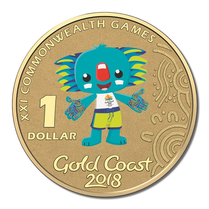 $1 2018 Commonwealth Games Borobi Coloured UNC