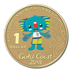 $1 2018 Commonwealth Games Borobi Coloured UNC