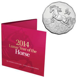 50c 2014 Year of the Horse Red Card UNC