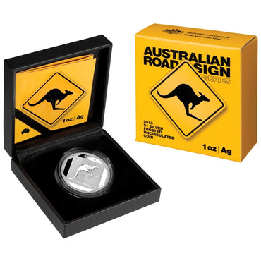 $1 2013 Road Sign - Kangaroo 1oz Silver Proof