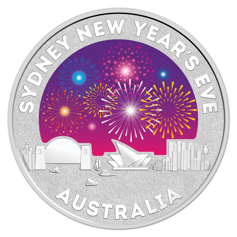 $1 2015 New Year's Eve 1/2oz Silver Coloured Coin