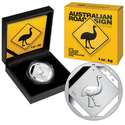 $1 2015 Road Sign - Emu 1oz Silver Frosted UNC
