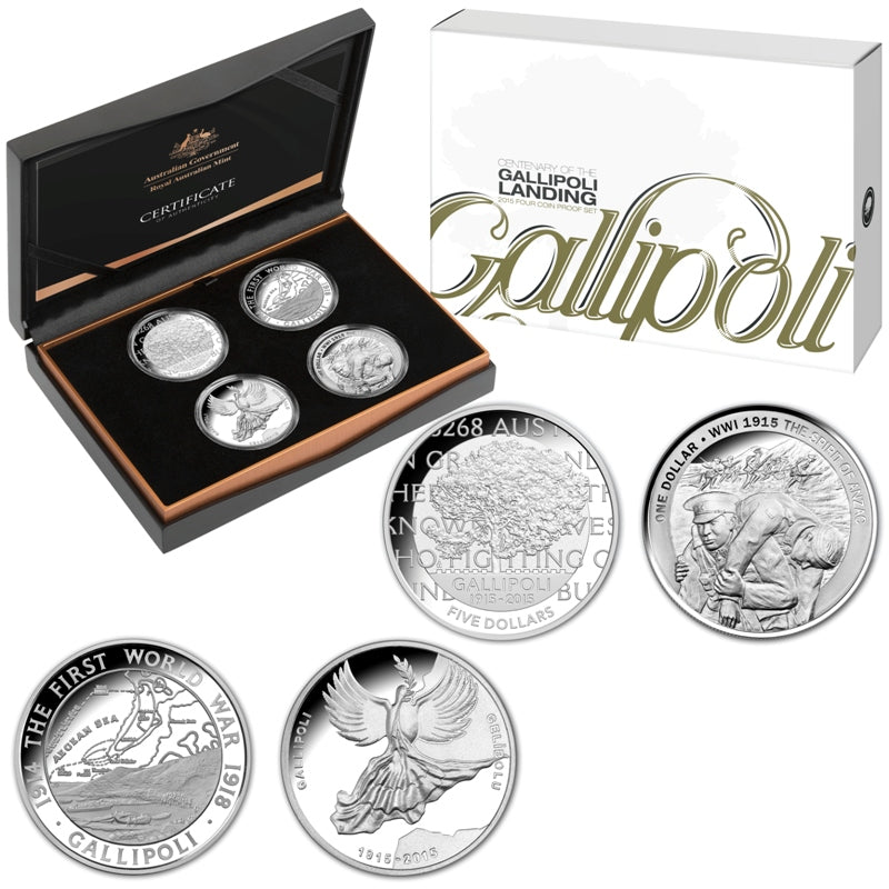 2015 100th Anniversary of Gallipoli 4 Coin Silver Proof Set