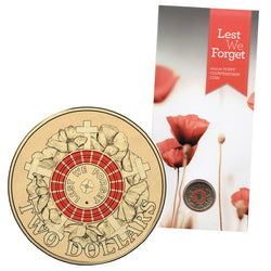 $2 2015 Lest We Forget 'Poppy' Counterstamp UNC