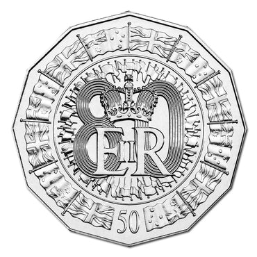 50c 2006 Queen Elizabeth 80th Birthday UNC