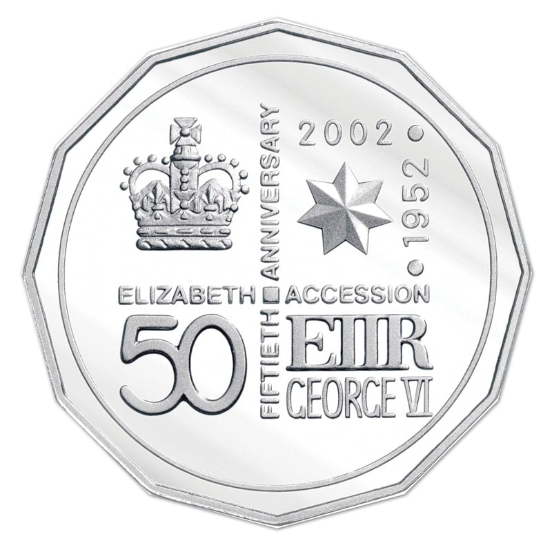50c 2002 QEII Accession Silver Proof