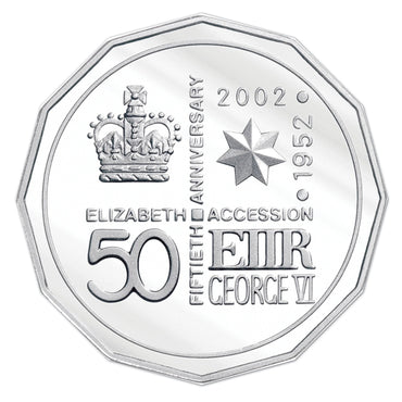 50c 2002 QEII Accession Silver Proof