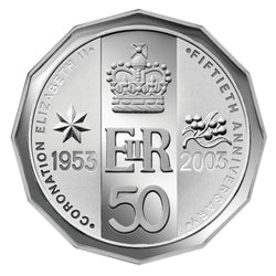 50c 2003 QEII Coronation Silver Proof