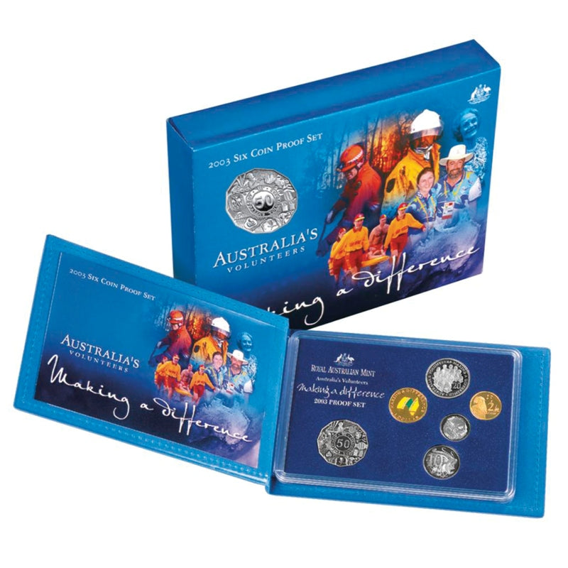 2003 Proof Set - Australia's Volunteers - Wynyard Coin Centre