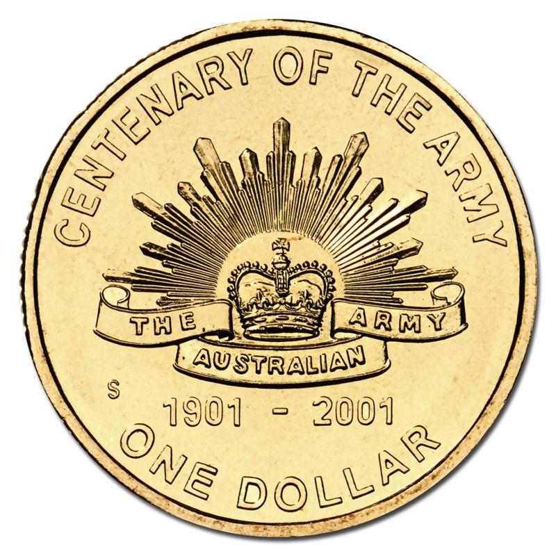$1 2001 Army Centenary Mintmark UNC