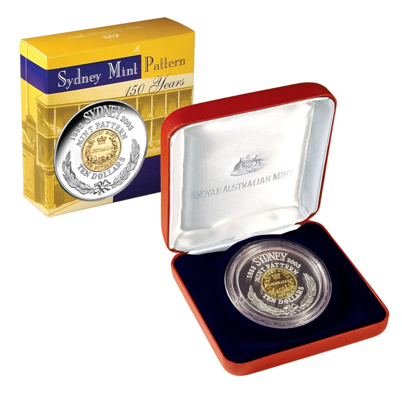 $10 2003 Sydney Mint Pattern Gold Plated Silver Proof