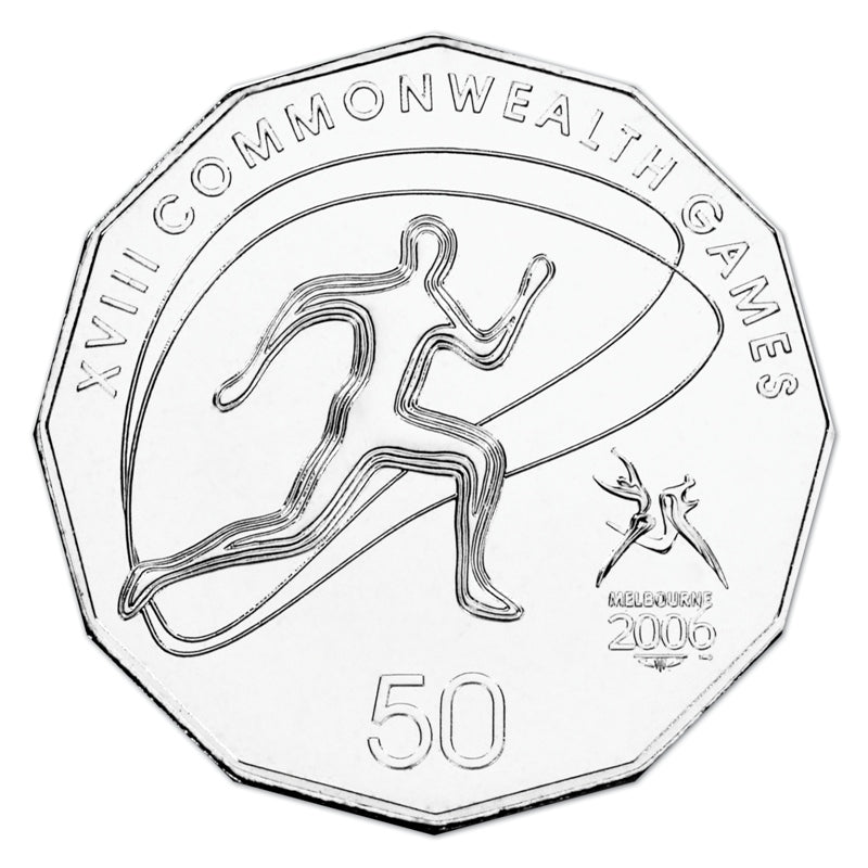 50c 2006 Commonwealth Games - Athletics Carded UNC