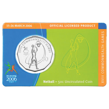 50c 2006 Commonwealth Games -Netball Carded UNC