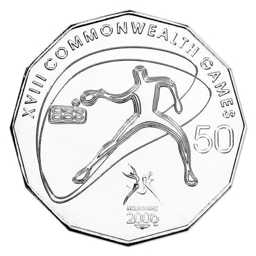 50c 2006 Commonwealth Games - Table Tennis Carded UNC