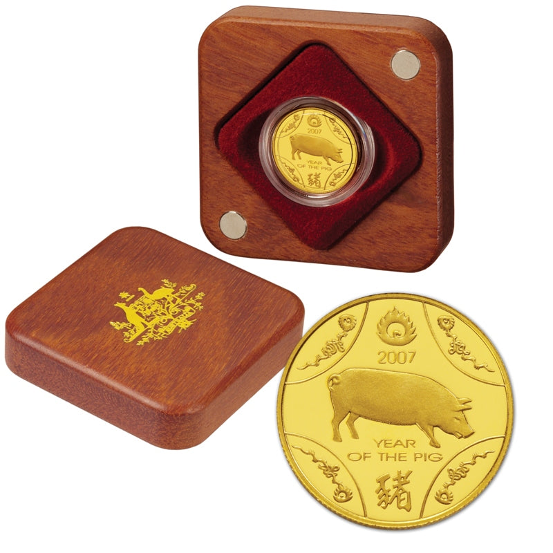 $10 2007 Year of the Pig 1/10oz Gold Proof