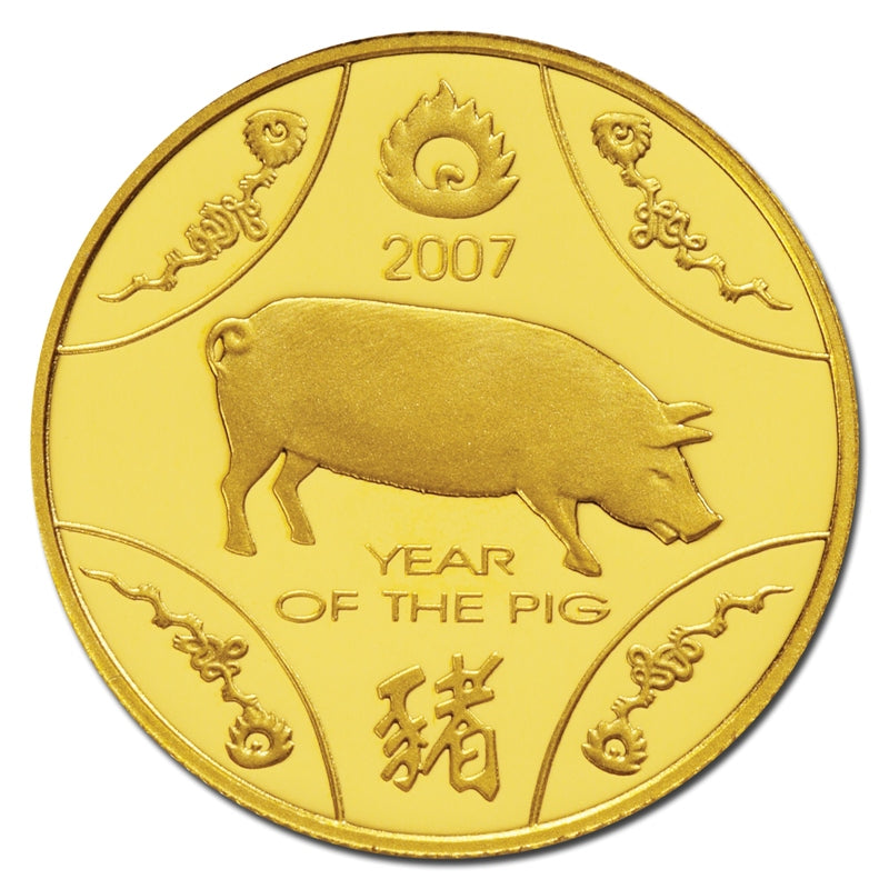 $10 2007 Year of the Pig 1/10oz Gold Proof
