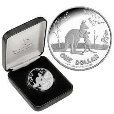 $1 2007 Kangaroo - Rolf Harris 1oz 99.9% Silver Proof