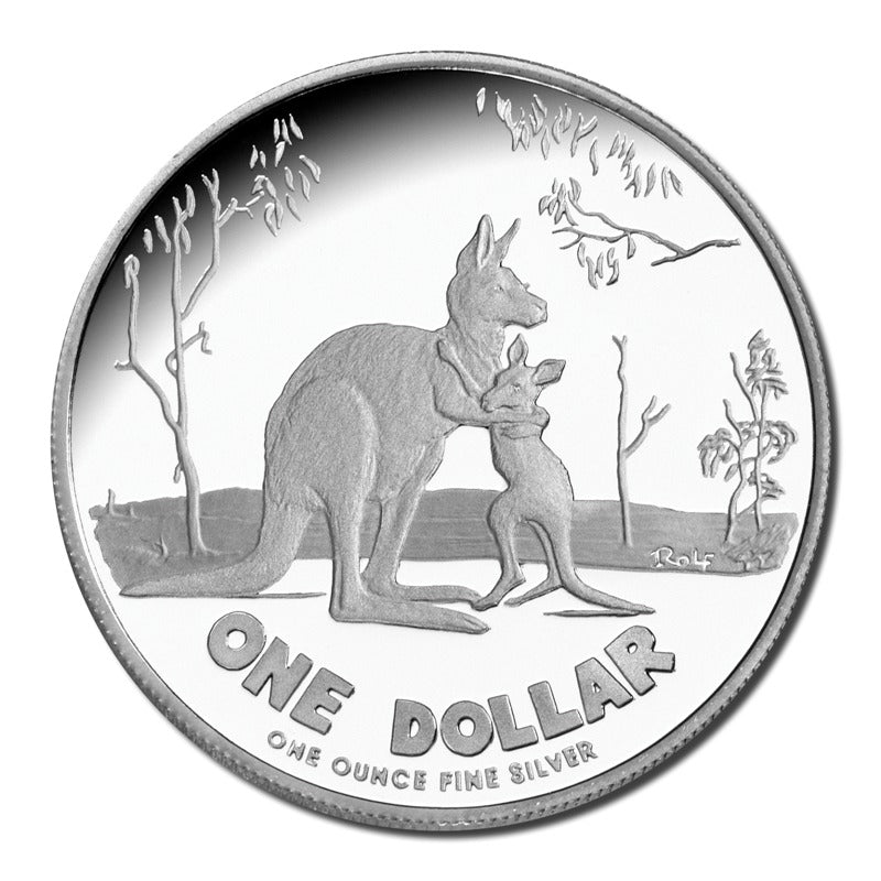 $1 2007 Kangaroo - Rolf Harris 1oz 99.9% Silver Proof
