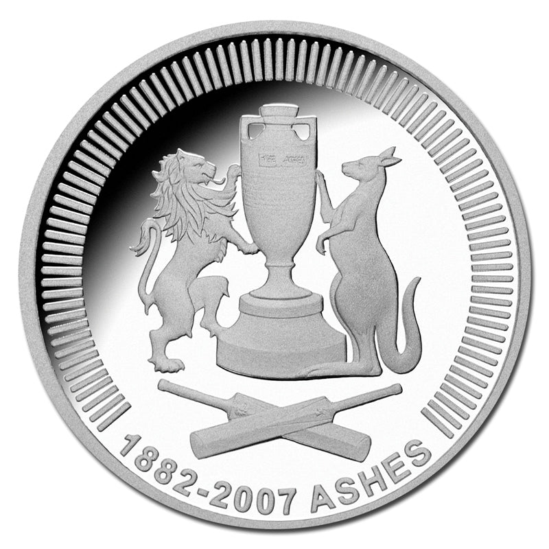 $5 2007 The Ashes Silver Proof - coin reverse